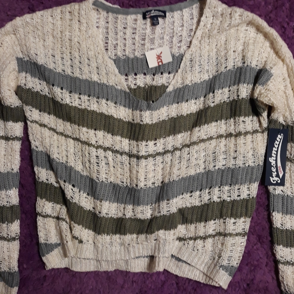 Freshman knit striped sweater size medium